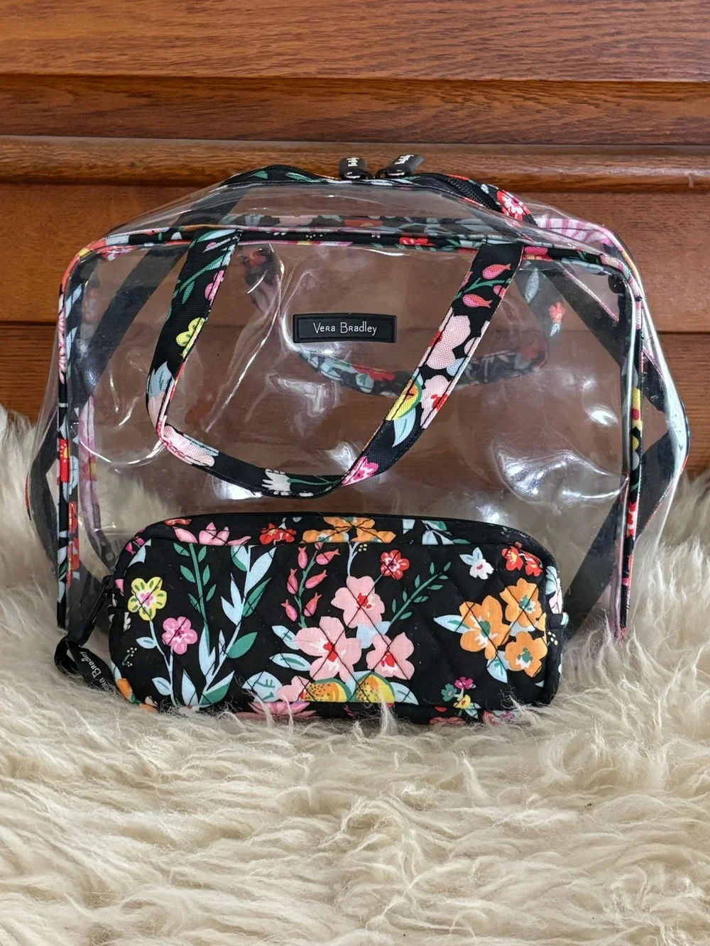 Vera Bradley ‘Tangerine Twist’ Travel Makeup Bag Set